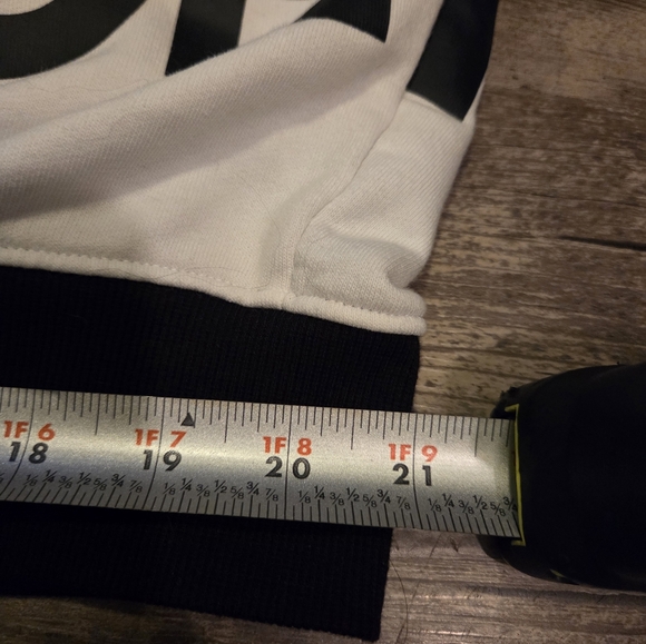 Women's The North Face cropped sweatshirt hoodie size L black/white oversized - Picture 7 of 8